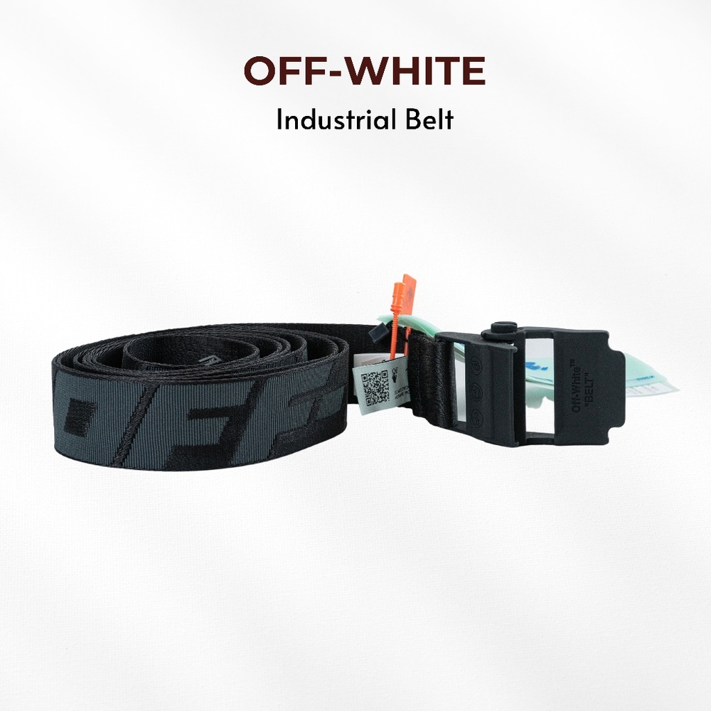 OFF-WHITE - Black Industrial Logo Belt for Men/ Size OS/color Black / Brand NEW
